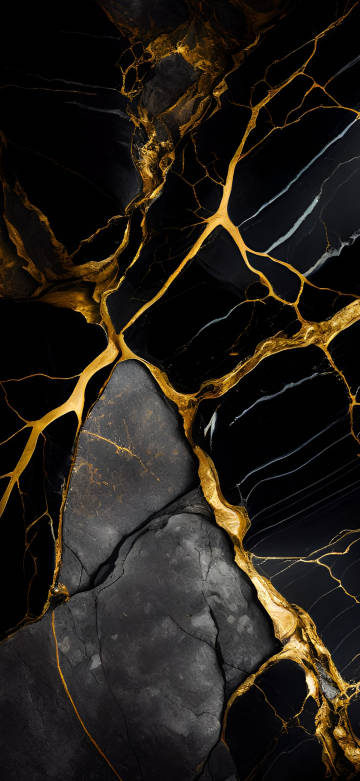 Luxurious Black And Gold Marble Texture Wallpaper