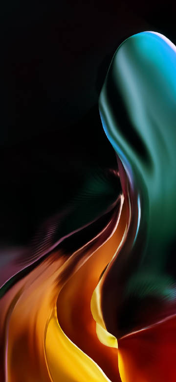 Colorful and flowing abstract lines on a black background phone wallpaper
