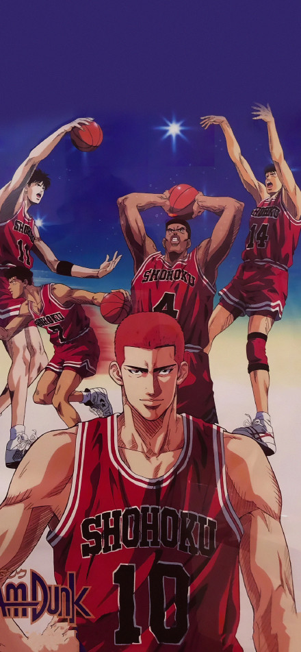 Classic Anime “Slam Dunk” Shohoku Team Poster 4K Wallpaper