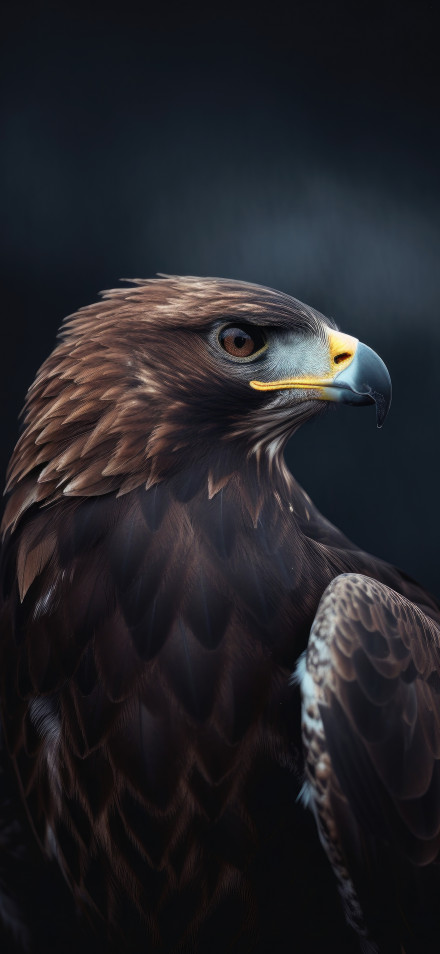 Golden Eagle Profile on Dark Background 4K Phone Wallpaper