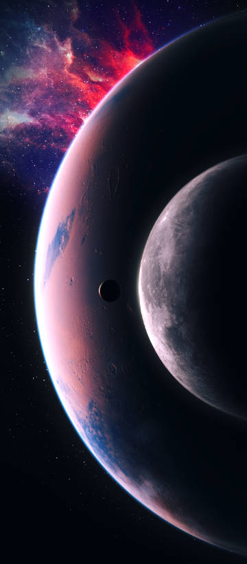 Beauty of planets in the universe phone wallpaper