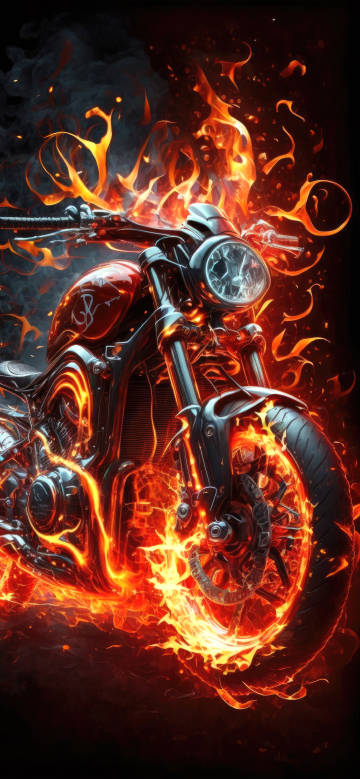 Burning Motorcycle With Fire Flames 4K Phone Wallpaper Burning Motorcycle With Fire Flames 4K Phone Wallpaper