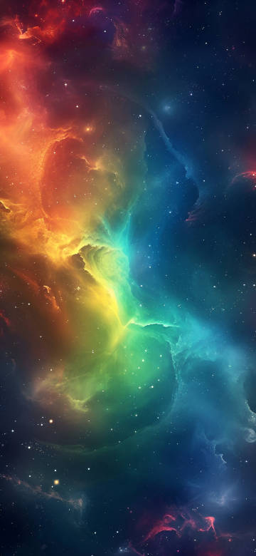 Beautiful Colorful Rainbow Nebula In Space Phone Wallpaper