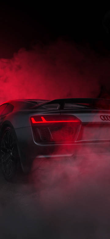 Audi sports car in red mist and shadow phone wallpaper