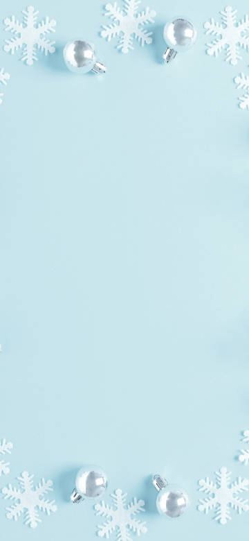 Christmas-Inspired Light Blue Wallpaper with Snowflakes