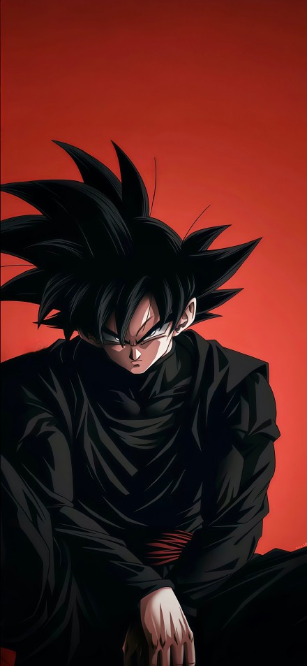 Dragonball anime wallpaper:goku against the red background