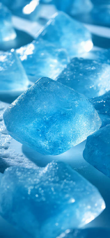 Close-up of ice cubes for leisure and coolness in summer