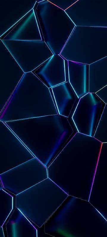 Blue Neon Lines on a Black Background 4K Wallpaper