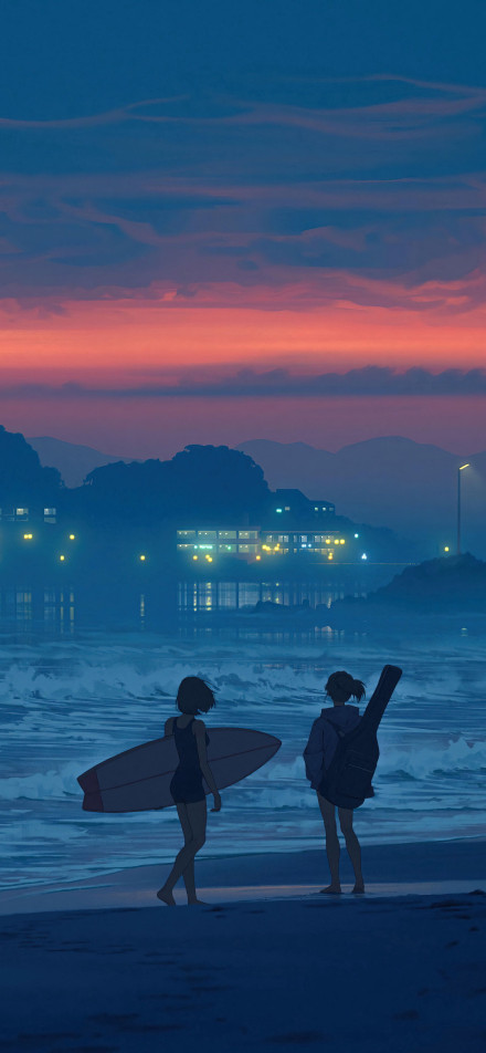 Seaside Girls under the Sunset