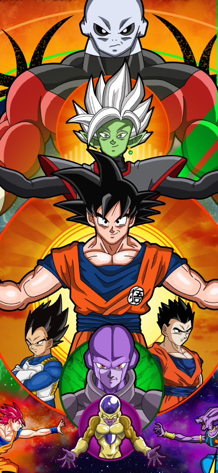 Great gathering of dragon ball characters phone wallpaper