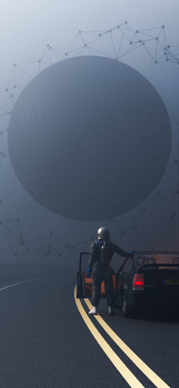 Sci-Fi Astronaut and Mysterious Planet 4K Wallpaper