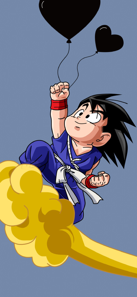 Little Goku Dynamic Island iPhone wallpaper