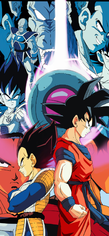 Classic Dragon Ball characters together phone wallpaper