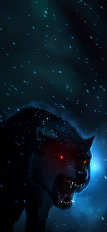 Black wolf redeyes phone wallpaper