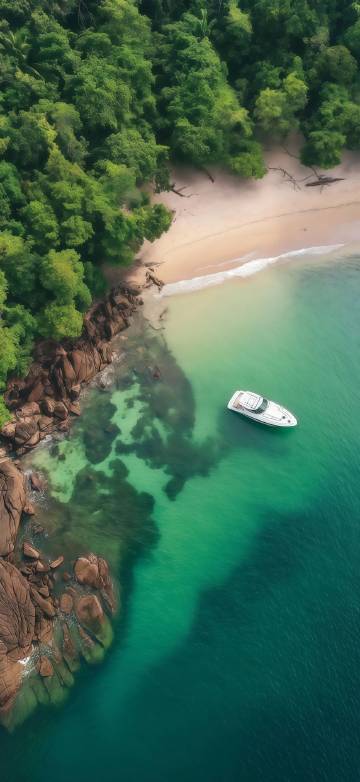 Boat and beach scenery