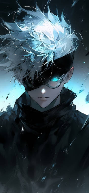 Cool white-haired anime character phone wallpaper