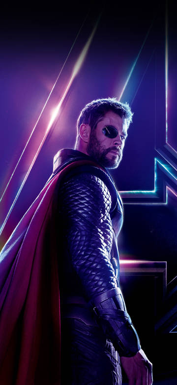 Thor in armor and cape phone wallpaper