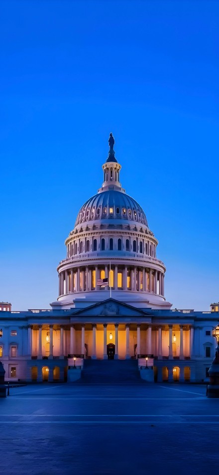 United States Capitol at Night 4K Wallpaper