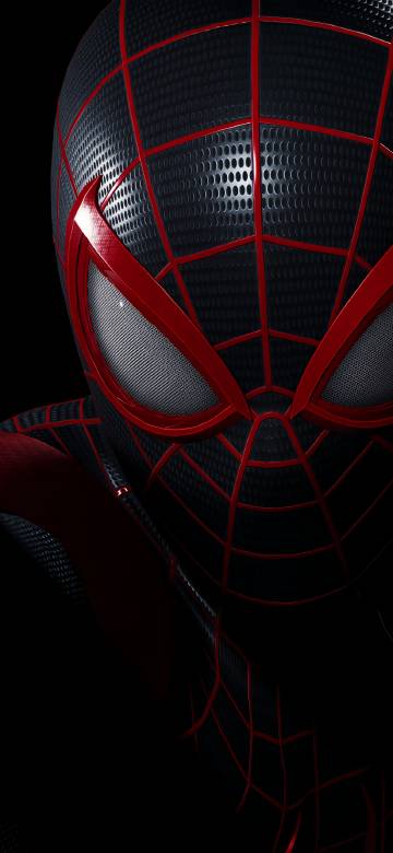 Close-up of Spider-Man Miles Morales' Mask 4K Wallpaper