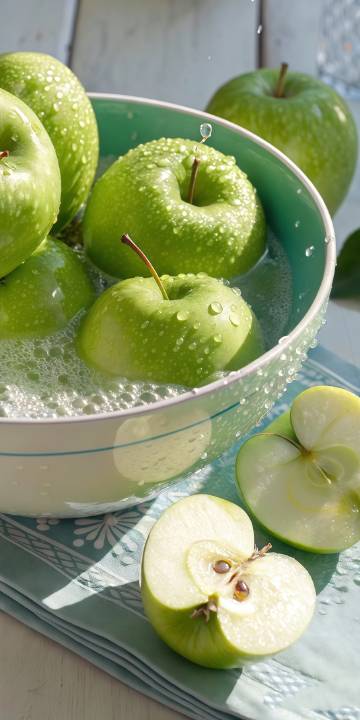 Fresh green apple phone wallpaper