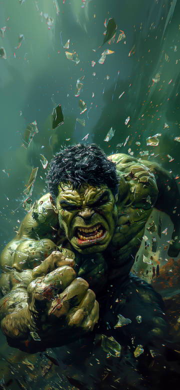 Incredible Hulk Smashing Glass 4K Wallpaper