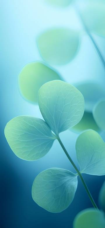 Minimalist Fresh Leaves Aesthetic 4K Phone Wallpaper