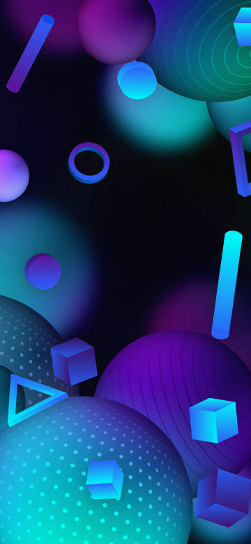 Blue and purple geometric shapes phone wallpaper