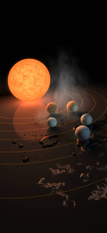 Planets in their own orbits phone wallpaper