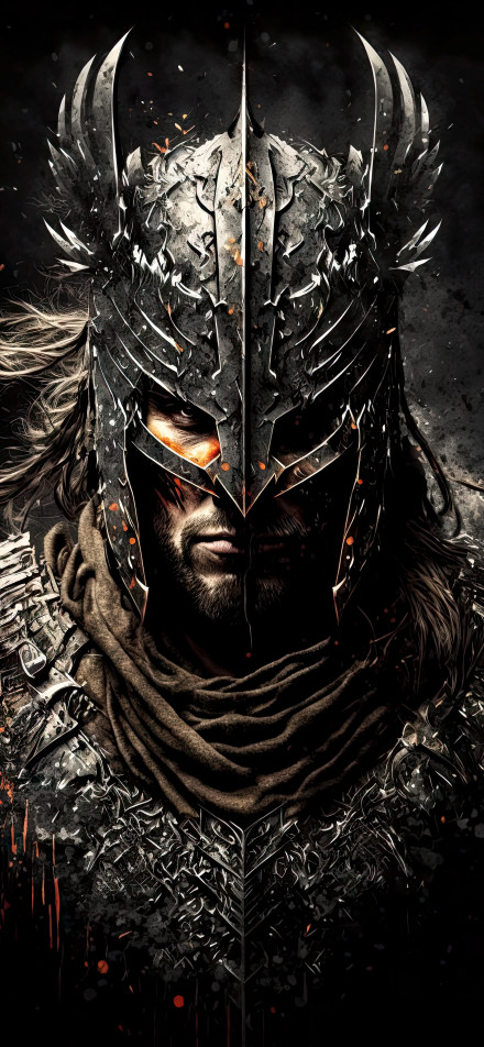 Epic Dark Fantasy Warrior Portrait 4K Wallpaper