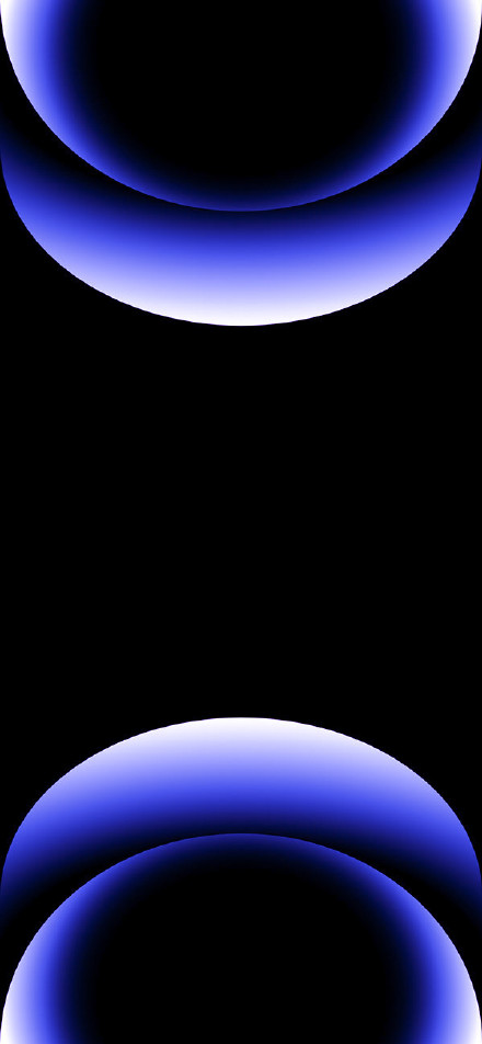 Blue abstract semicircle rings on black background phone wallpaper