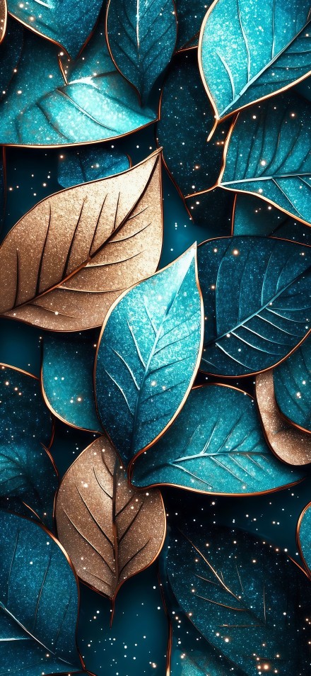 Dreamy Golden Edge Leaf Wallpaper