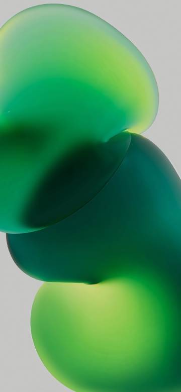 Abstract fluid shapes in different shades of green phone wallpaper