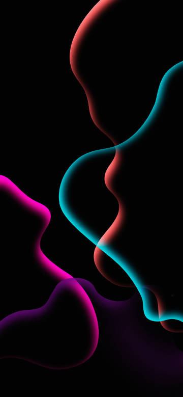 Abstract colorful curves on black background phone wallpaper