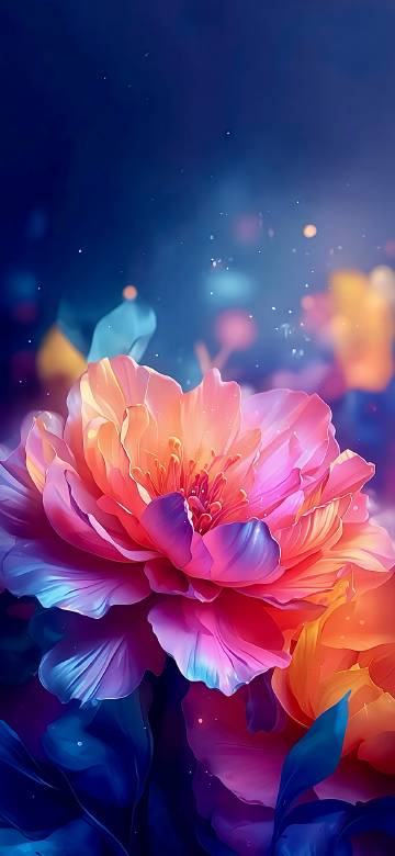 Beautiful Glowing Flower Phone Wallpaper 4K