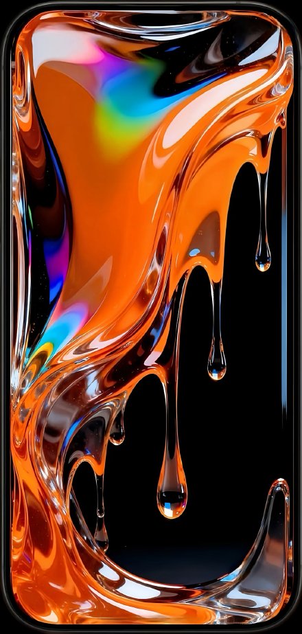 Abstract Orange Liquid Glass 4K Wallpaper