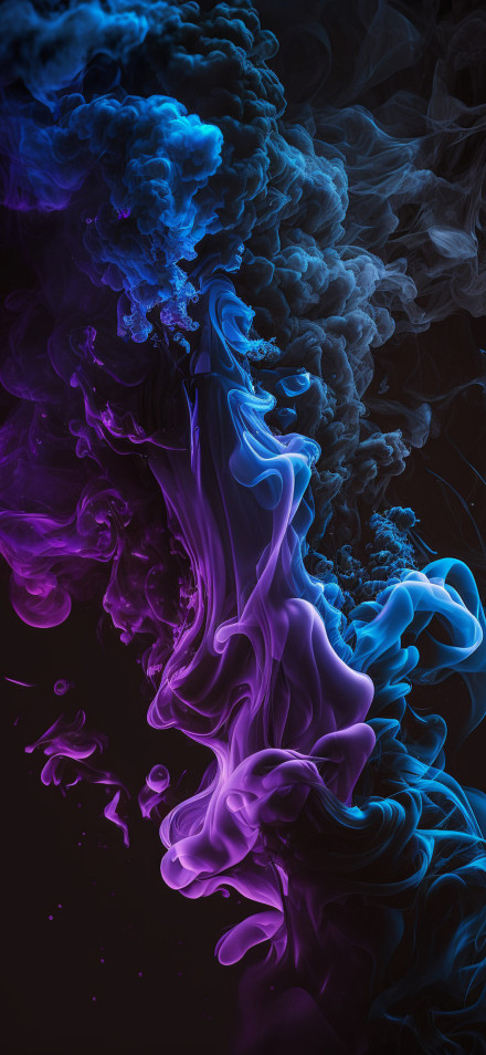Neon Blue and Purple Smoke Abstract 4K Wallpaper