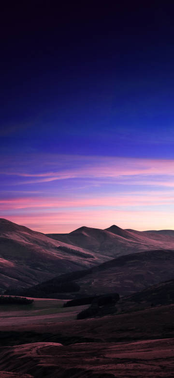 Magnificent Scenery of the Mountains at Dusk