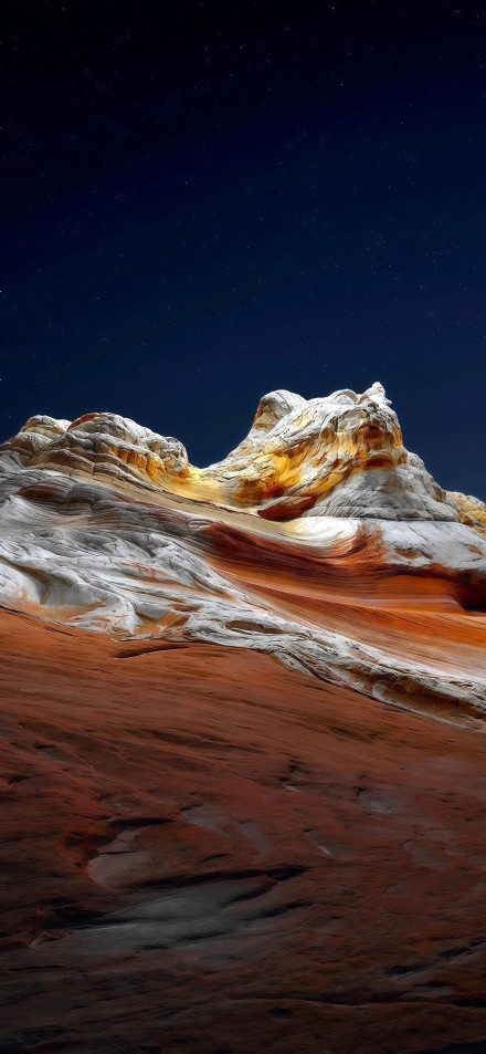 Fantasy rocks under the starry sky phone wallpaper