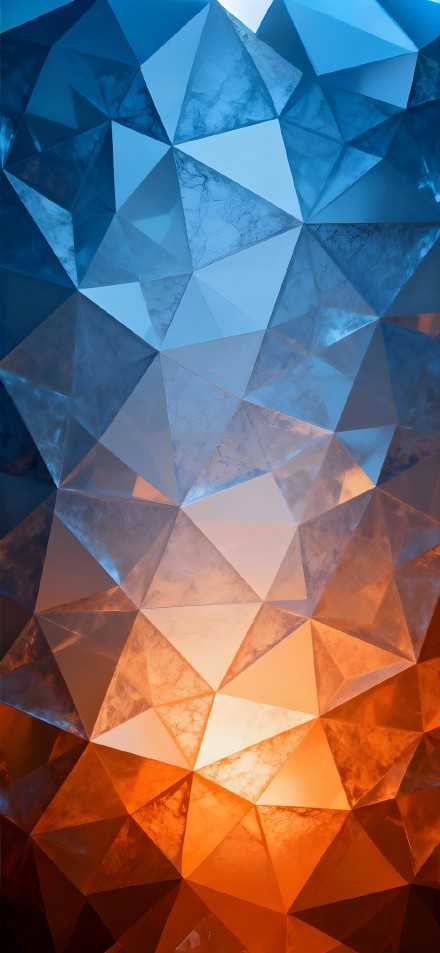 Beautiful Blue and Orange Abstract Geometric Pattern 4K Phone Wallpaper