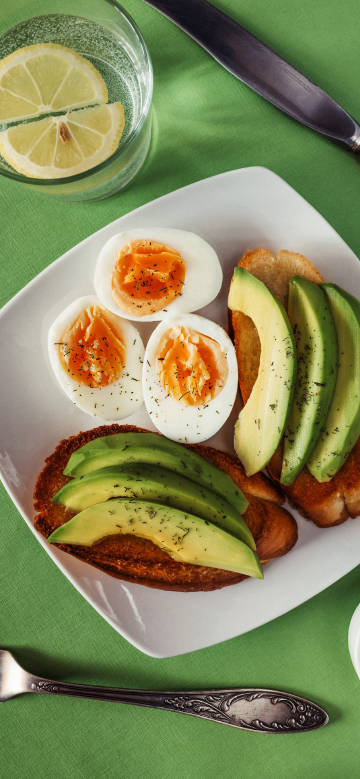 Healthy breakfast avocado toast phone wallpaper