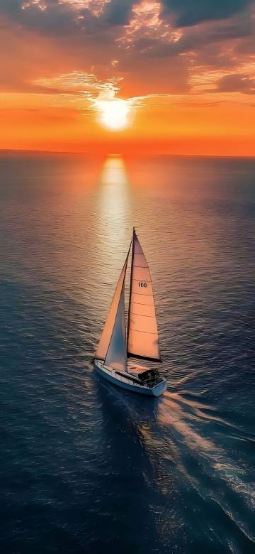 Sunset Sailing Yacht Ocean Phone Wallpaper Sunset Sailing Yacht Ocean Phone Wallpaper