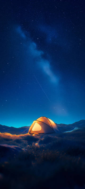 Beautiful Stargazing Camp Phone Wallpaper 4K