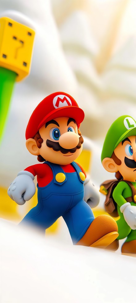 Mario and luigi walking together phone wallpaper