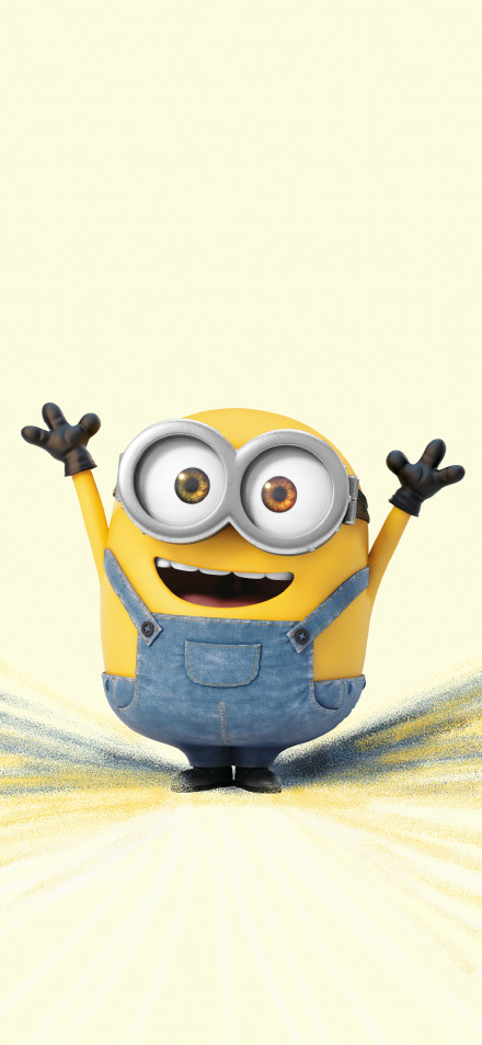 Minion Raising Hands Happy Moment 4K Phone Wallpaper