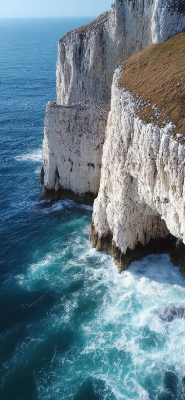 Stunning white cliffs blue ocean wallpaper