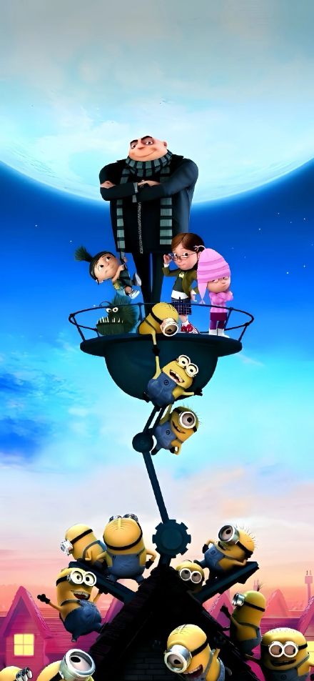 Despicable Me Gru's Family and Minions 4K Wallpaper