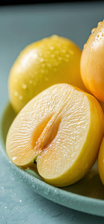 Close-up of fresh yellow peaches phone wallpaper