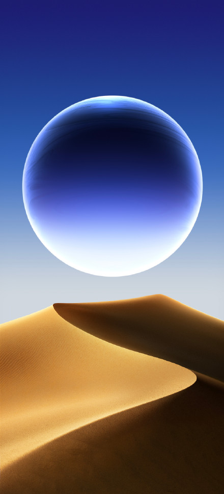 OPPO Find X7 Ultra Wallpaper: A blue sphere in the desert