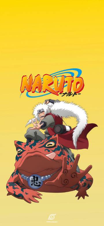 Naruto: Jiraiya and Gamabunta phone wallpaper