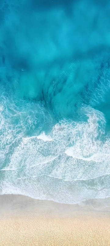Overlooking the seaside wallpaper: beach, turquoise waves